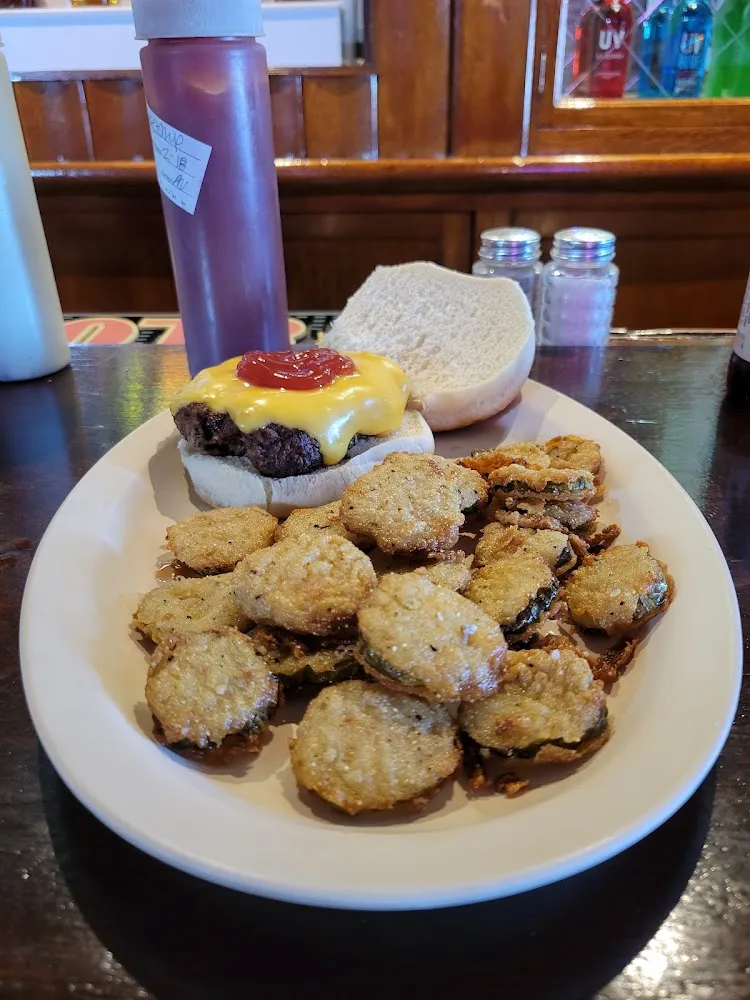Cheeseburger and Fried Pickles